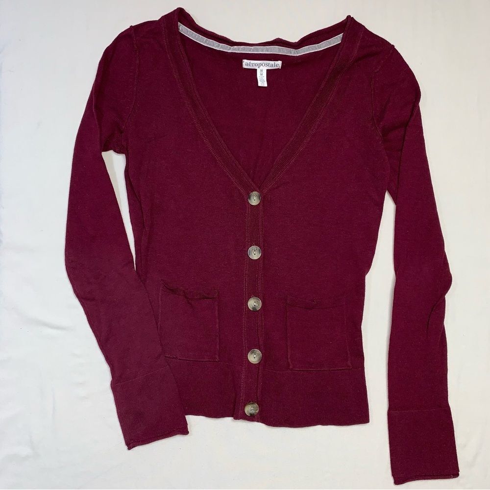 Aero Burgundy Cardigan Sweater Women’s Medium Academia School Hermione Hogwarts